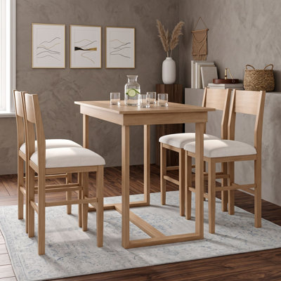 5-Piece Dining Table Set with 1 Rectangular Dining Table and 4 Chairs