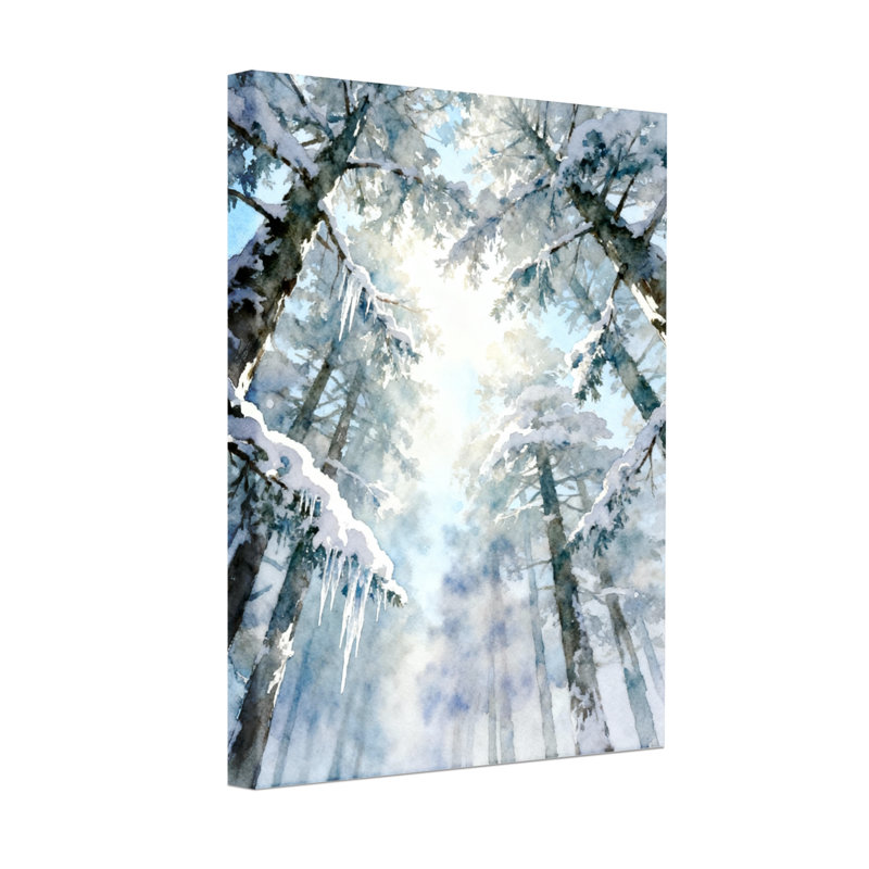 Ensemble de 3 toiles de Noël enneigées, glaçons, ciel clair, forêt, scène d'hiver, H 18 po x l 12 po