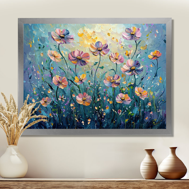 Kavanaugh - Floral Wall Art, Reproduction encadrée d'une seule photo, Argent argent, H 30 po x l 40 po