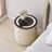 Modern Off-White Round Nightstand With Light And Wireless Charging And Speakers And USB Port