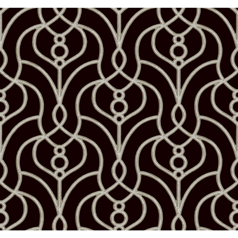 Divine Trellis Geometric Shapes Roll, Black
