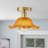 1-Gold brown dimmable glass iron ceiling light