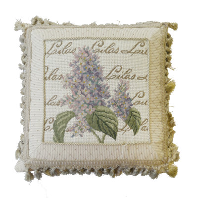 High End Lilacs Needlepoint Pillow