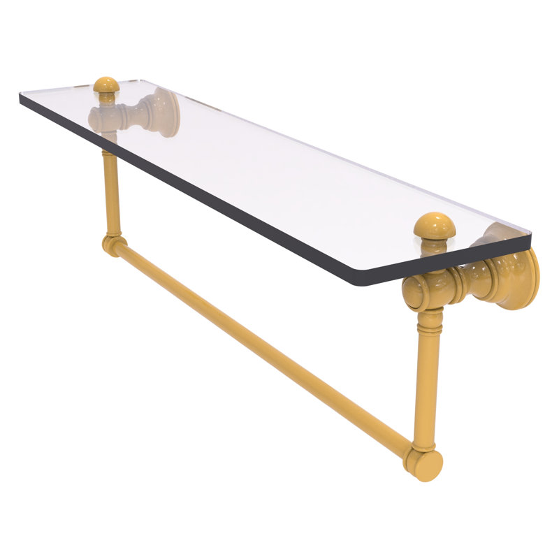Tablette flottante avec barre à serviettes Carolina, Or espagnol, H 7 po x l 22 po x P 5,54 po