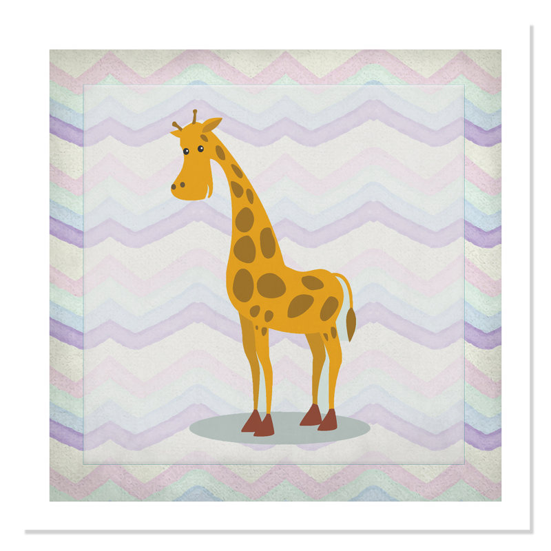Décalcomanie murale «Pink Giraffe Time», H 36 po x l 36 po x P 1 po, Papier