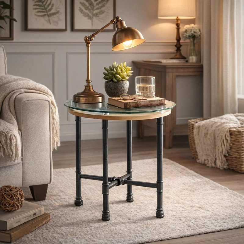 Table de bout en verre Welden