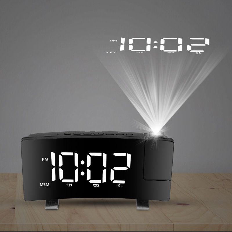 Réveille-matin numérique avec alarme électrique et numérique, Blanc