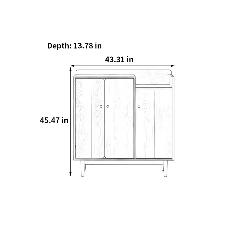 Range-chaussures en bois avec rangement et présentoir décoratif, Brun