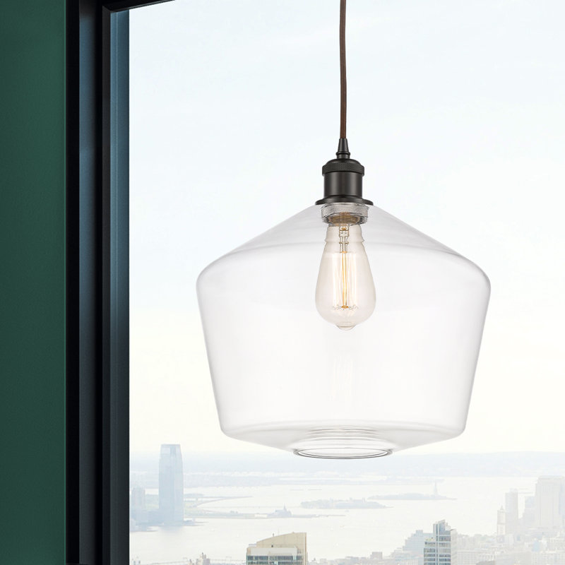 Luminaire suspendu simple à 1 lumière Gabbie, Bronze huilé