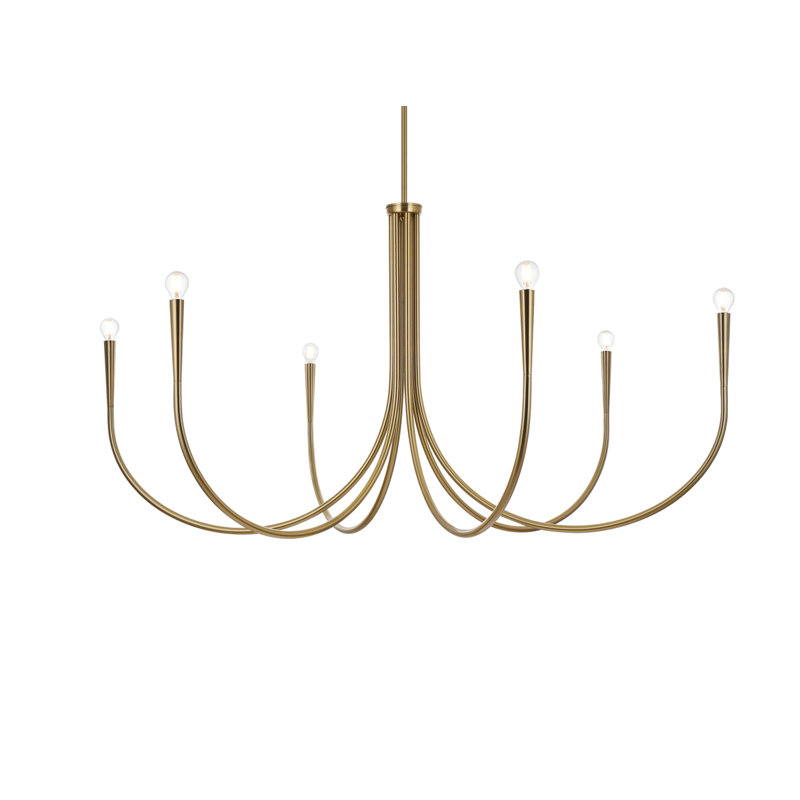 Catalena 6-Light Chandelier, Gold, 27" H x 50" W x 50" D
