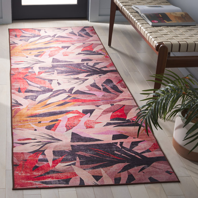 Vitorino Performance Machine Washable Floral Rug, Runner 2'6" x 8'