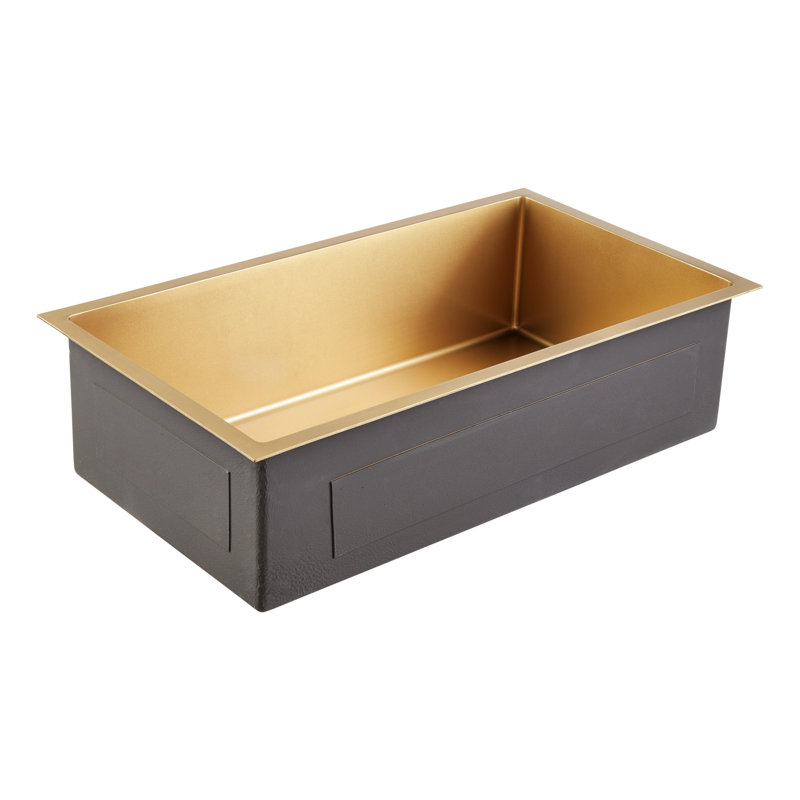 Atlas 32" L Undermount Kitchen Sink, Matte Gold