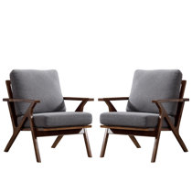 Noble House Joni French Wood Upholstered Dining Armchair, Set of 2