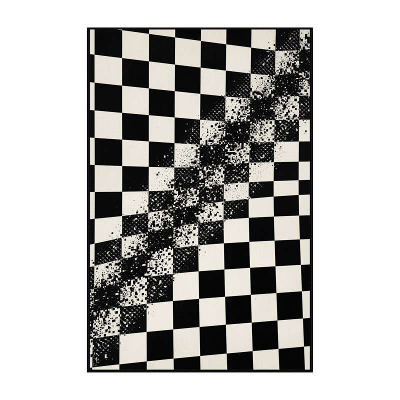 Tapis bleu moelleux moelleux Adlai, 7 x 10