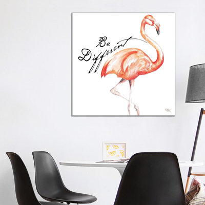 Be Different Flamingo I by Tiffany Hakimipour - Wrapped Canvas Print