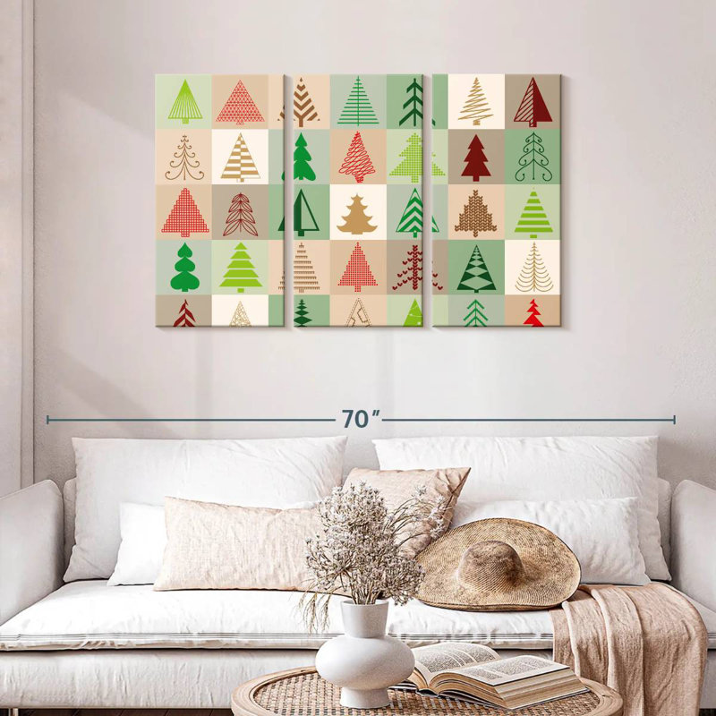 Illustration d'arbres de Noël, H 28 po x l 45 po