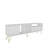 Modern White TV Stand with Gold Accents, 70.9 x 23.1 x 14 inches | 100% Melamine Coated Particle Board, Metal Legs, Multiple Shelves | Wall-Mountable, Additional Storage, Elegant Design for Living Room & Entertainment Spaces