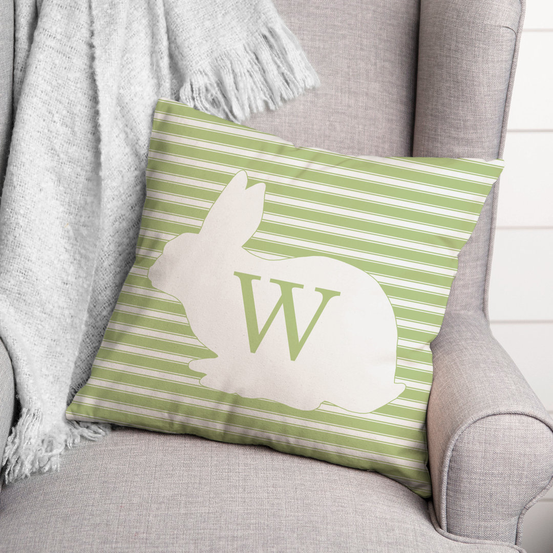 Bunny Monogram Square Pillow Cover & Insert Designs Direct Creative Group