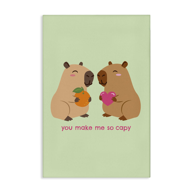 Toile You Make Me So Capy, design par Emily Dumas, H 24 po x l 16 po