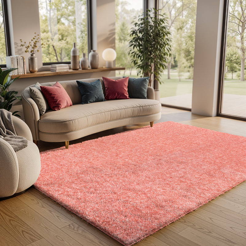 Aunaleigh Solid Colour Shag Area Rug, Rectangle 160 x 213cm