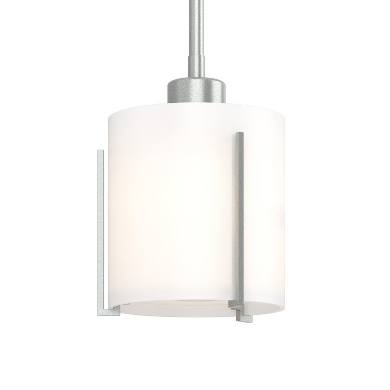 Exos 1 - Light Single Cylinder Pendant with Opal Shade, Vintage Platinum, Small