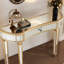 Console 47 po avec miroir demi-lune en verre cannelé et tiroir en cristal-518154442-518154441