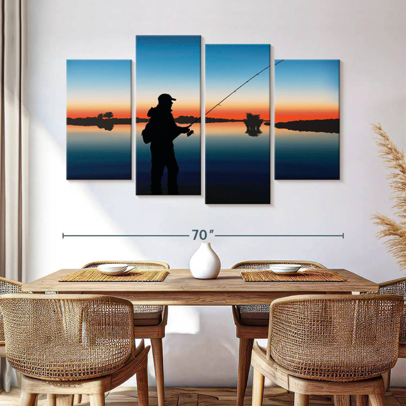 Senne Fishing At Twilight, 42" H x 68" W