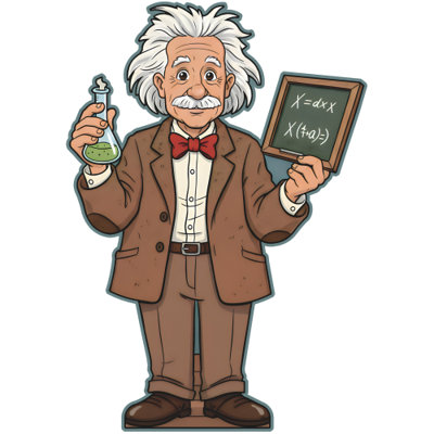 SP13549 Albert Einstein Beaker Chalkboard Science Cardboard Cutout Standee Standup
