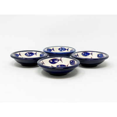 Blue & White Fish - Tapas Bowl 10cm - Blue Fish - Set Of 4