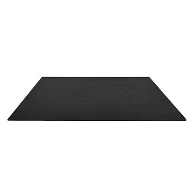 Puzzle Exercise Mat,Fitness Equipment Mats, 24 x 24 x 0.56 in, High-Density EVA Foam Gym Mats Set, Interlocking Rubber Soft Tiles, Protective Floor Padding for Home, Gym, Office, Black
