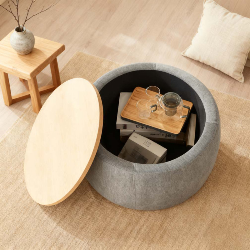 Repose-pieds avec rangement 2 en 1, Gris