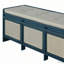 Banc de rangement rétro avec tiroirs en rotin et coussin capitonné-1209381741