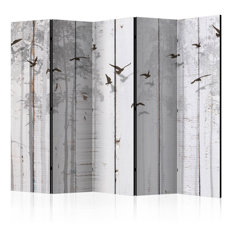 225cm W x 172cm H 5 - Panel Wood Folding Room Divider