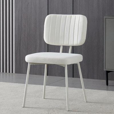 White Solid back side Chair(Set of 2)