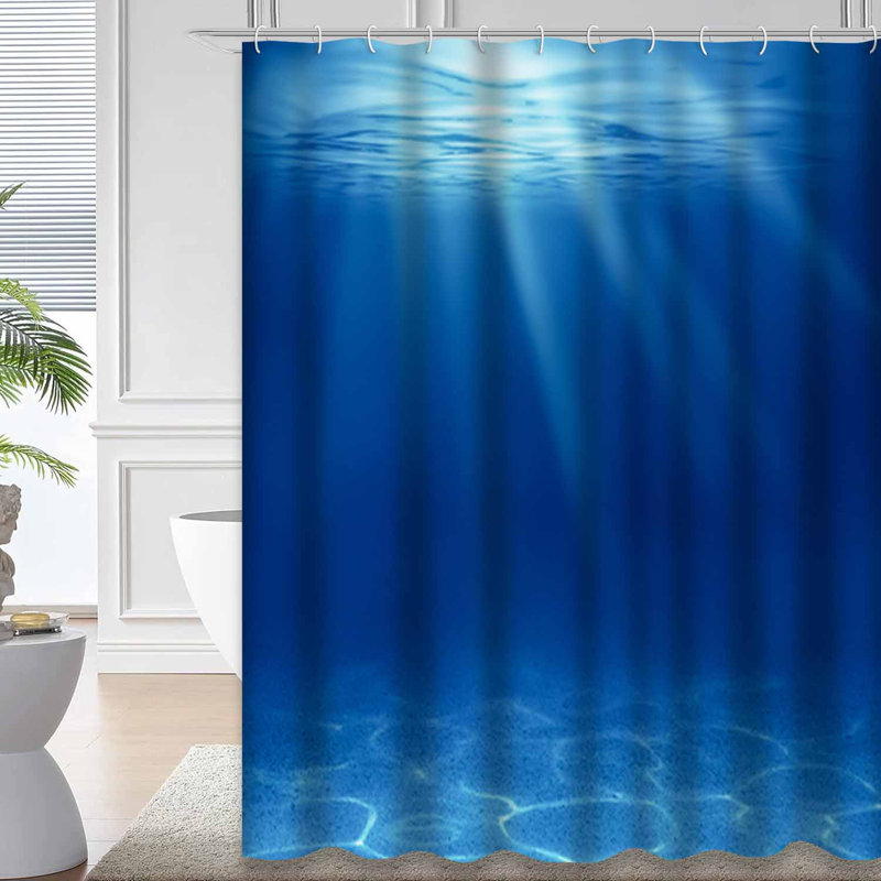 Rideau de douche bleu foncé avec 12 crochets, L 72 po x l 72 po