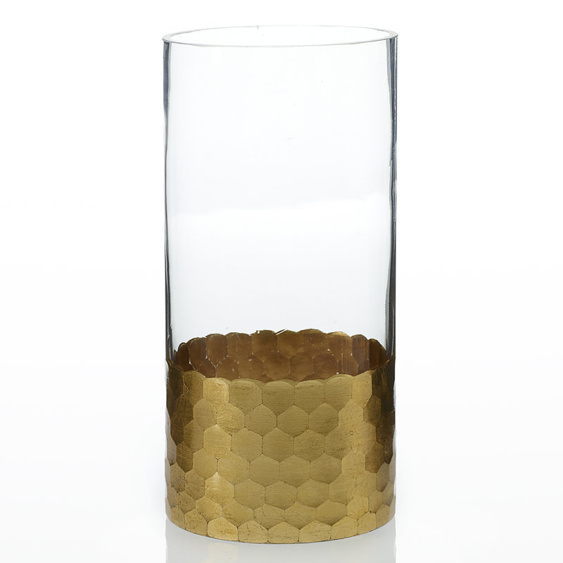 Vase de table en verre fait à la main, H 8 po x l 3,75 po x P 3,75 po