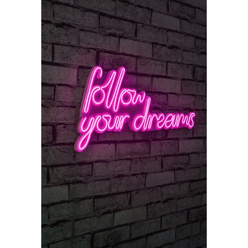 Flexible Neon LED Strip Lights, Pink, 23.6 x 12.6 x 0.8 inches | IP67 Waterproof, PVC Foam Template | 12V 2A Adapter, Built-in Wall Hanging System | Perfect for Home Decor & Party Lighting, 8W-10W per Metre