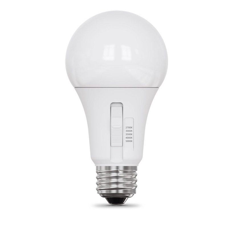 Ampoule à DEL Feit A19 E26 (moyenne) blanche réglable de 75 watts, paquet de 4, 12,2 W