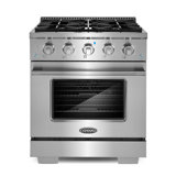 Cosmo 30 in. Vista Collection 3.5 cu. ft. Gas Range, 4 Burners, Convection Oven, LED Light Panel, in Modern Stainless Steel