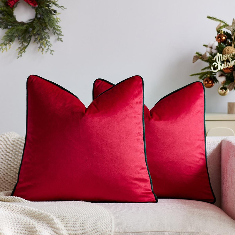 Housse de coussin Minimalist, Rouge / Vert