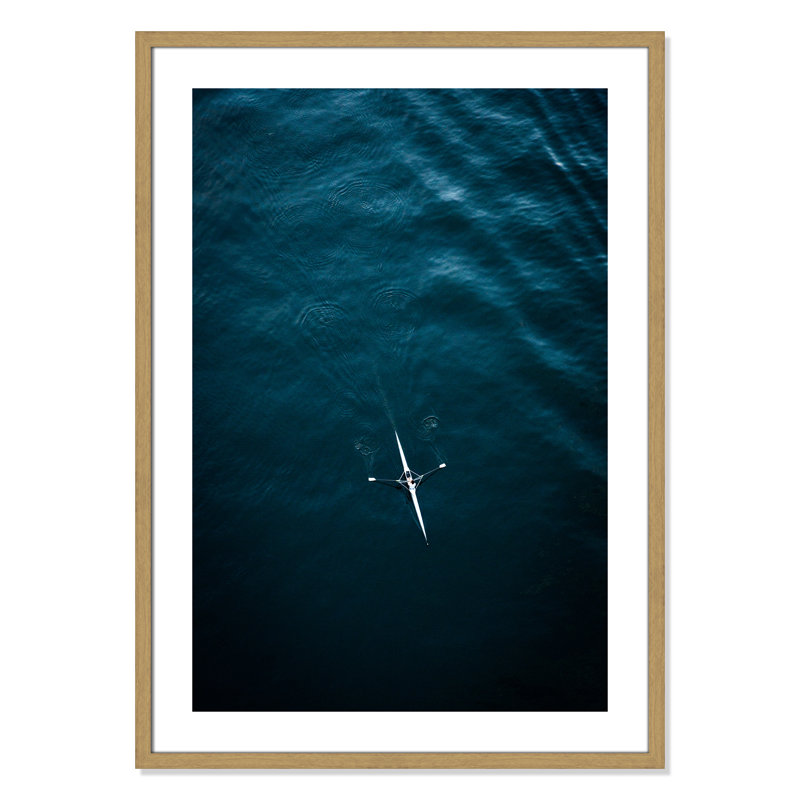 Armadi Rowing Solo - Picture Frame Photograph on Paper, Natural Framed, 35.5" H x 25.5" W x 0.88" D