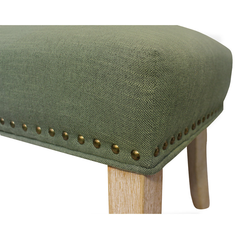 Chaise d'appoint Arriyana en tissu vert avec pieds naturels (ensemble de 2 pièces)