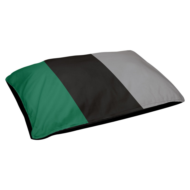 Coussin pour chien hockey Minnesota, Petit (l 28 po x P 18 po x H 9,5 po), Vert victorieux / noir / argent
