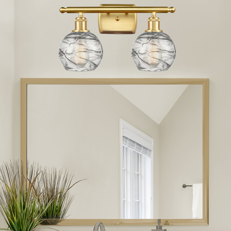 Éclairage pour meuble-lavabo à intensité variable Halvorson, Ampoule non incluse, Or satiné, Transparent