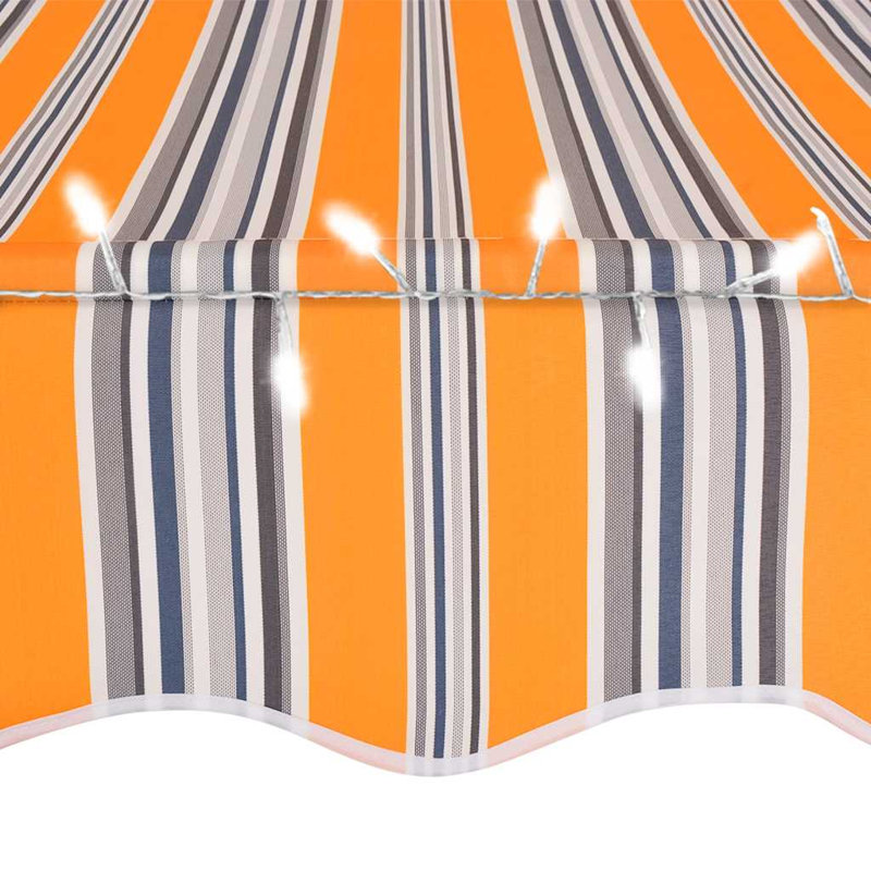 Auvent de porte / fenêtre rétractable en polyester, H 59,10 po x l 137,80 po, Rayé jaune / bleu