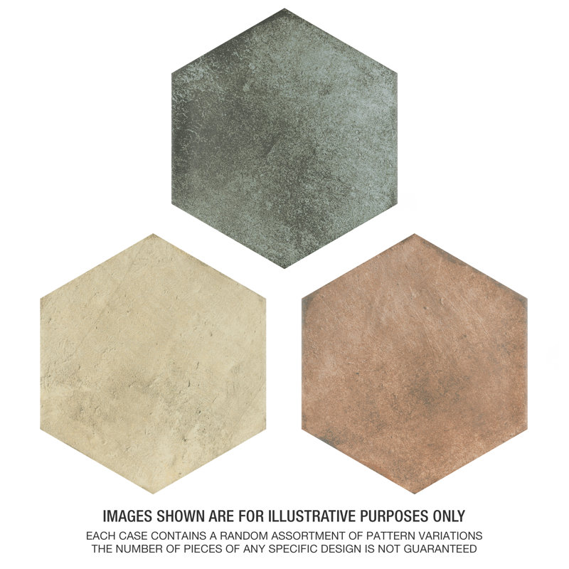 Fika 8" x 9" Ceramic Stone Look Wall & Floor Tile