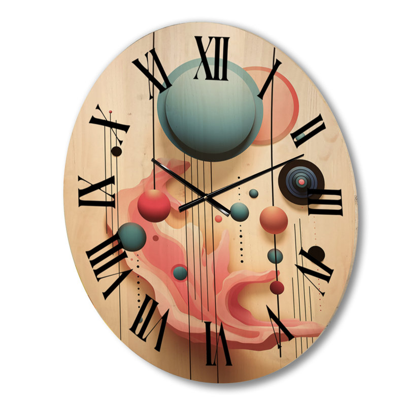 Horloge murale en bois massif Sasithorn, Grand