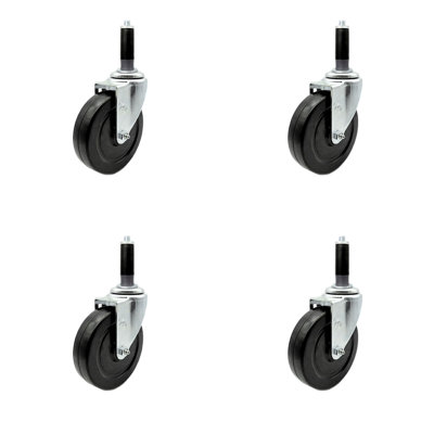 Hard Rubber Swivel Expanding Stem Caster Set