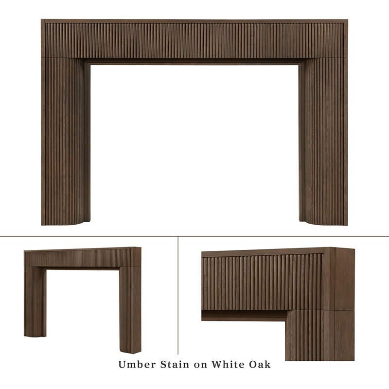 Hazel Wood Fireplace Mantel Surround, Umber Stain, 80"
