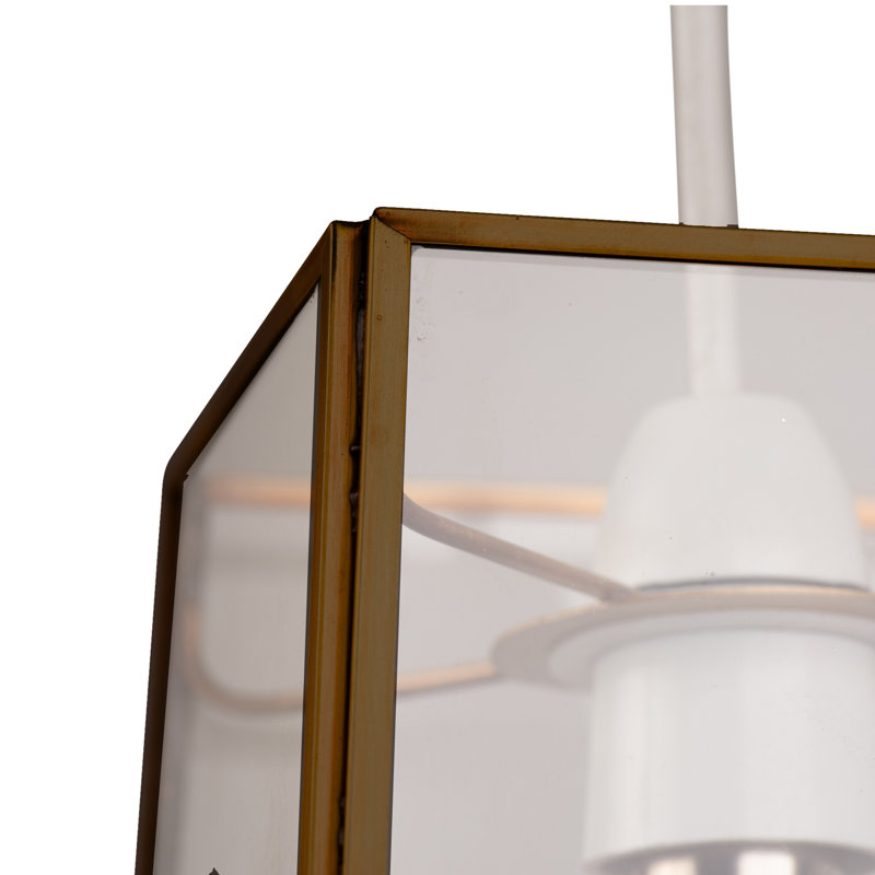 24cm H Glass Square Pendant Shade ( Uno ) in Gold